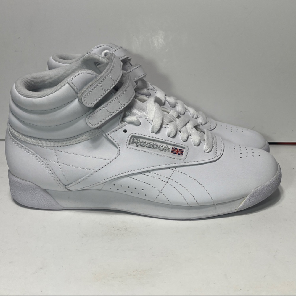 Reebok Freestyle F/S Classic White/Silver High-Top Sneakers women’s US Size 7.5